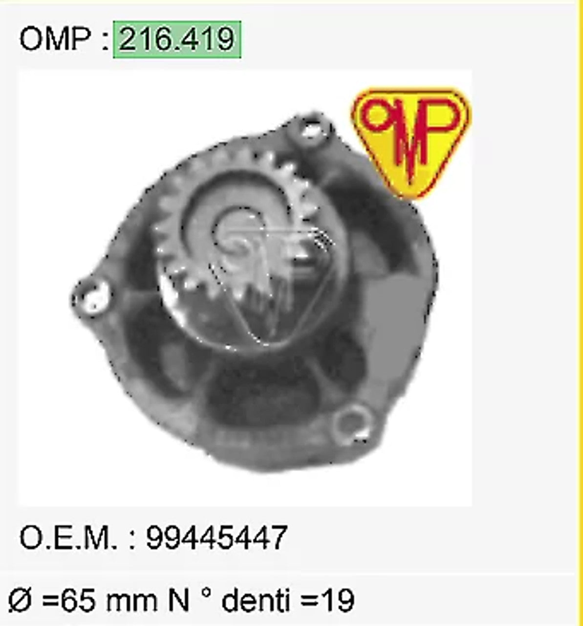 Water Pump fits New Holland Iveco FX300 FX350 FX450 8215.42.00 99445447 196.633 View Right