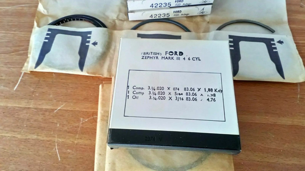 Piston Rings Set fits Ford Zephyr 4 6 Zodiak 211E 213E Oversize +020 42235/20 View Rear
