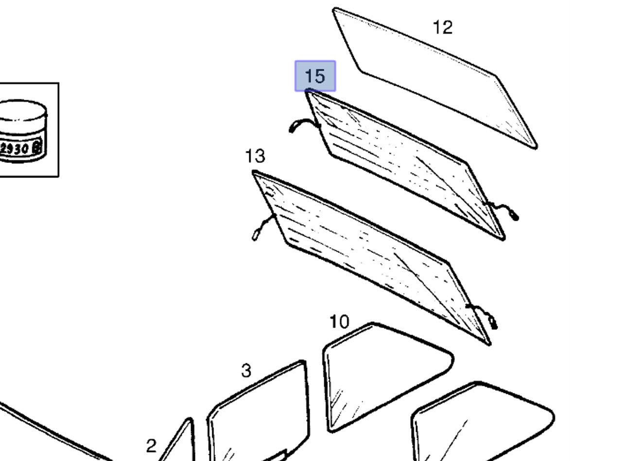 Windscreen Rear fits Opel Corsa A Vauxhall Nova 90120520 Genuine View Front