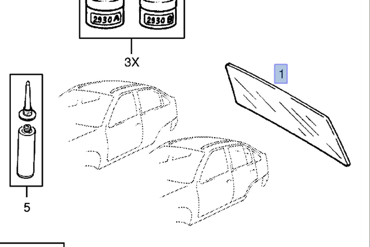 Windshield Rear Bronze Tinted fits Opel Kadett E GSi GTE 43 44 90186215 Genuine View Front