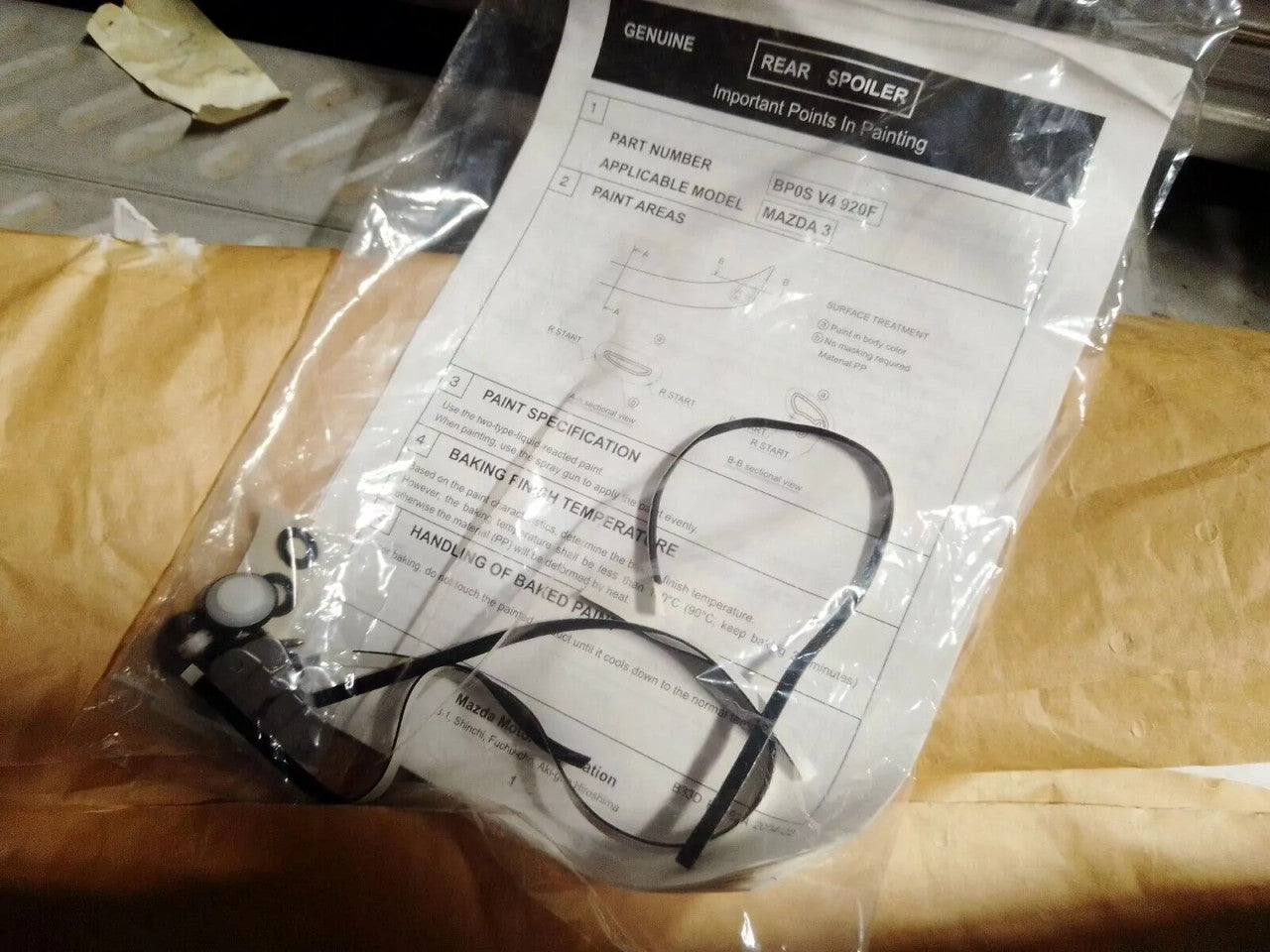 Rear Spoiler fits Mazda 3 BP0S-V4-920F Genuine View Right