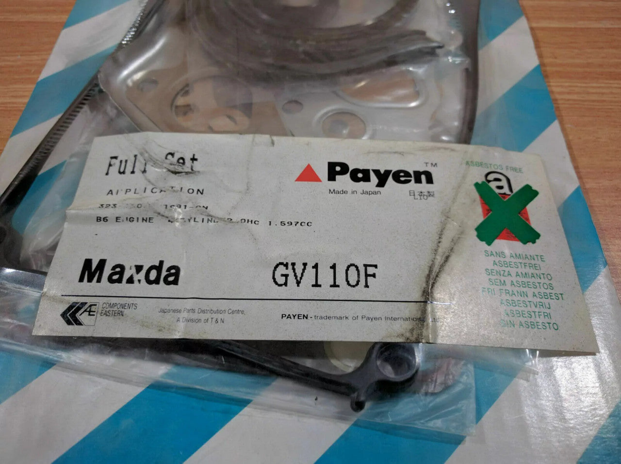 Full Set Gaskets kit fits Mazda Kia 323 Avella Sephia B5 B6 engine BF BG GV110 View Rear