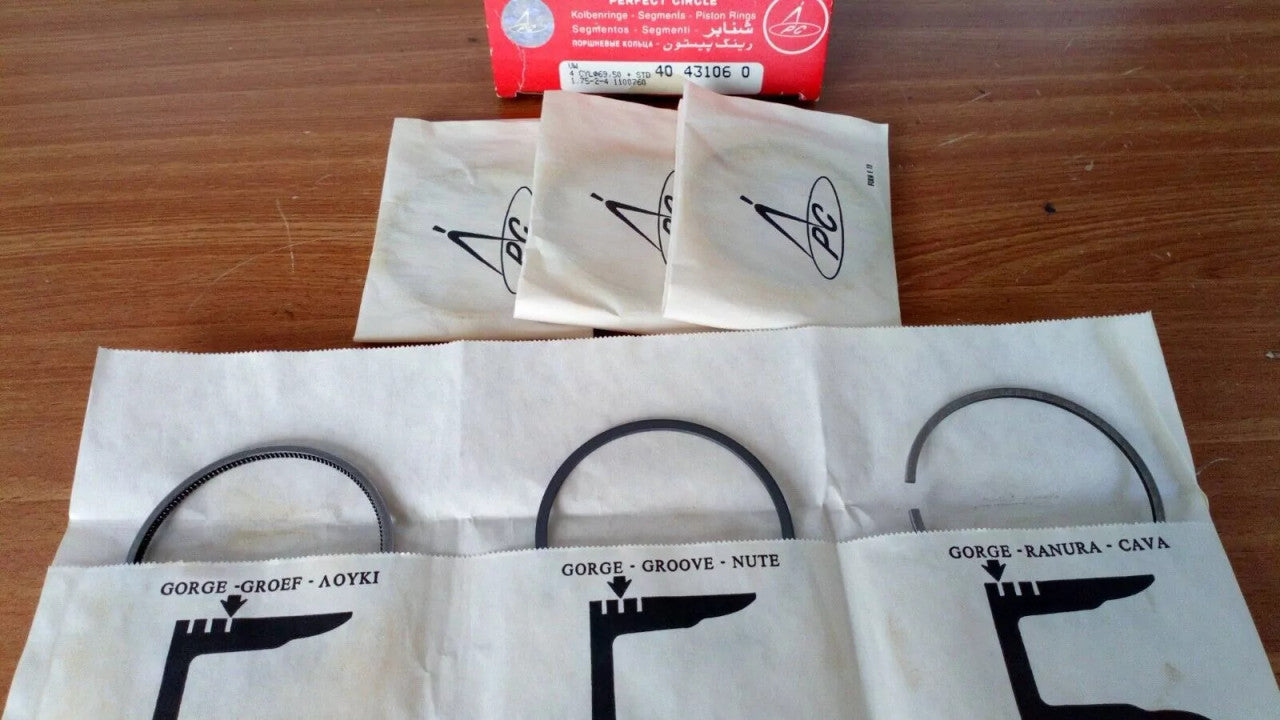 Piston Rings Set fits Audi 50 VW Golf Polo Derby Jetta 69.50mm Bore 1.75x2x4 STD 052198151D View Rear