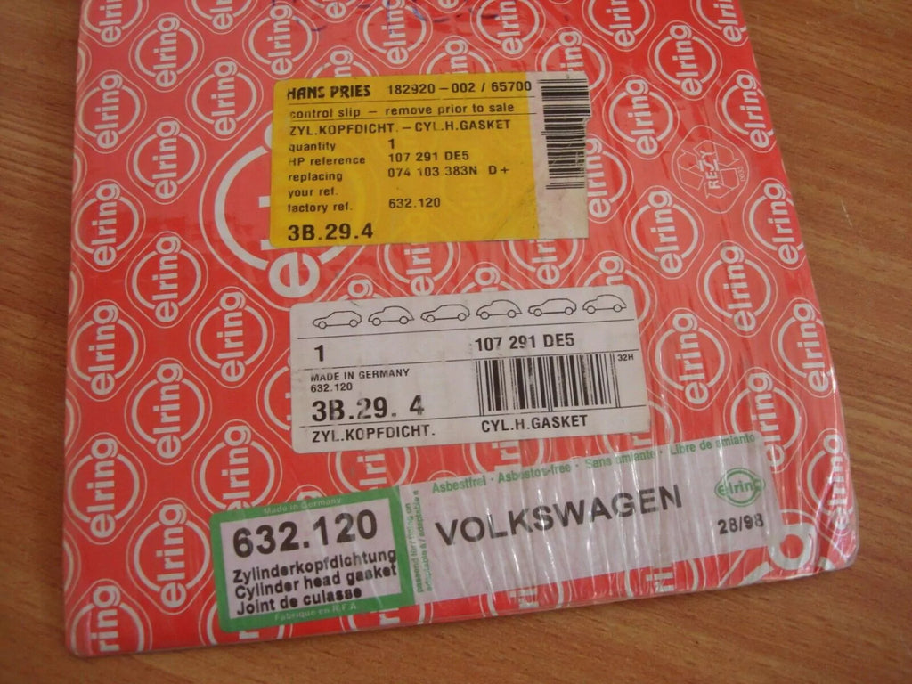 Cylinder Head Gasket fits VW Transporter 2.4 Diesel AAB AJA 074103383N View Rear