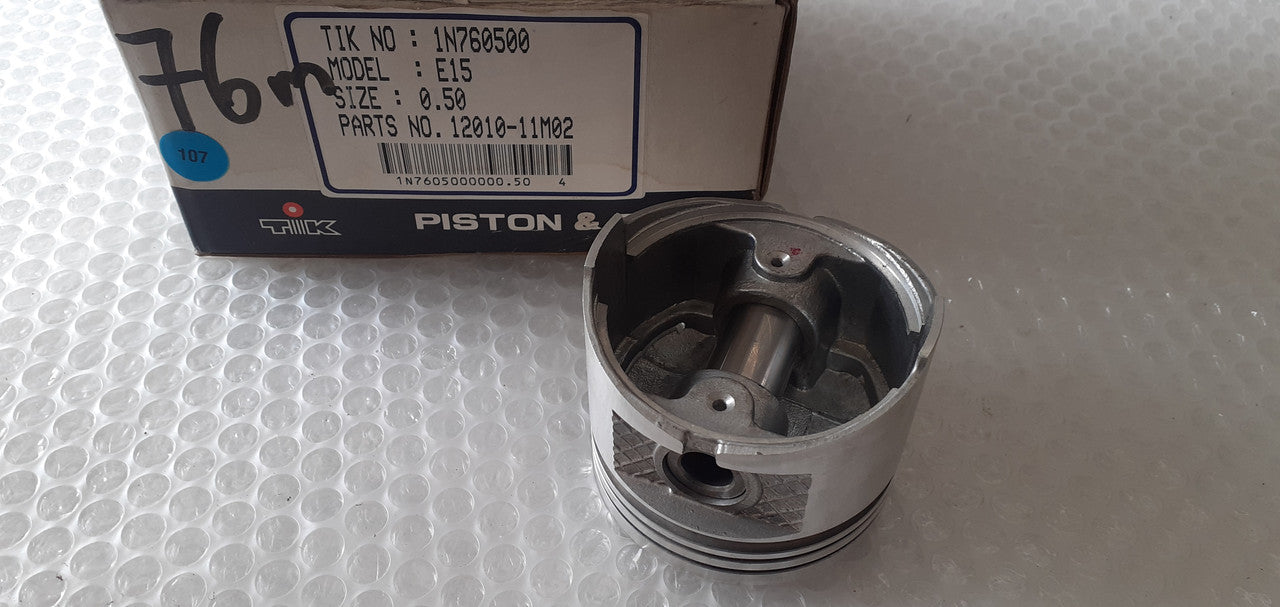 4x Piston fits Nissan E15S 76.50mm Bore Oversize 0.50 12010-11M02/50 View Rear