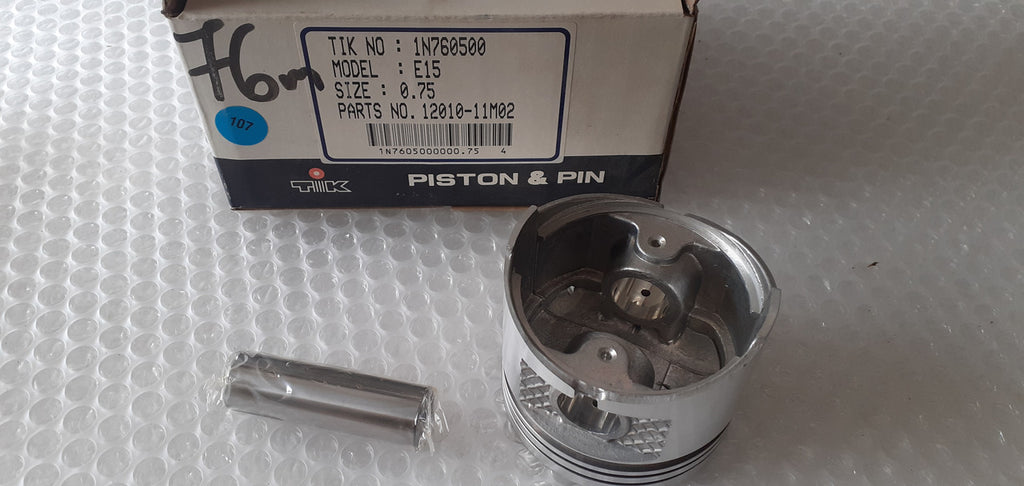 4x Piston fits Nissan E15S 76.75mm Bore Oversize 0.75 12010-11M02/75 View Rear