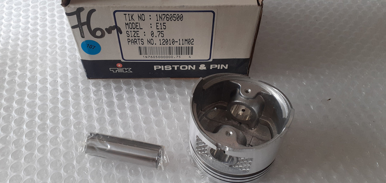 4x Piston fits Nissan E15S 76.75mm Bore Oversize 0.75 12010-11M02/75 View Rear