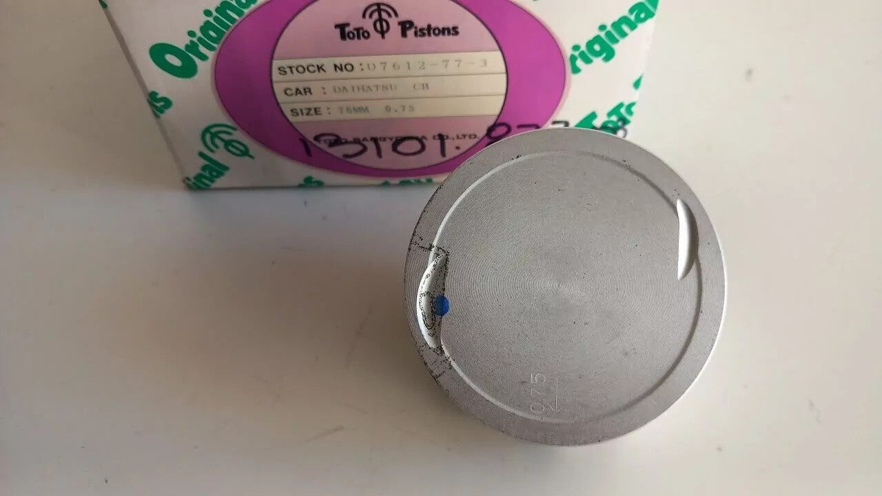 3x Piston fits Daihatsu CB engine 993cc 76.75mm Bore +0.75mm Oversize 13101-87703/75 View Front