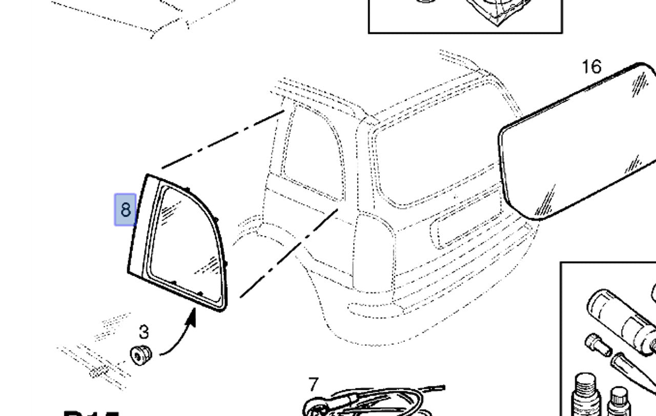 Window Rear Quarter Left fits Opel Vauxhall Zafira A F75 13121382 Genuine View Front
