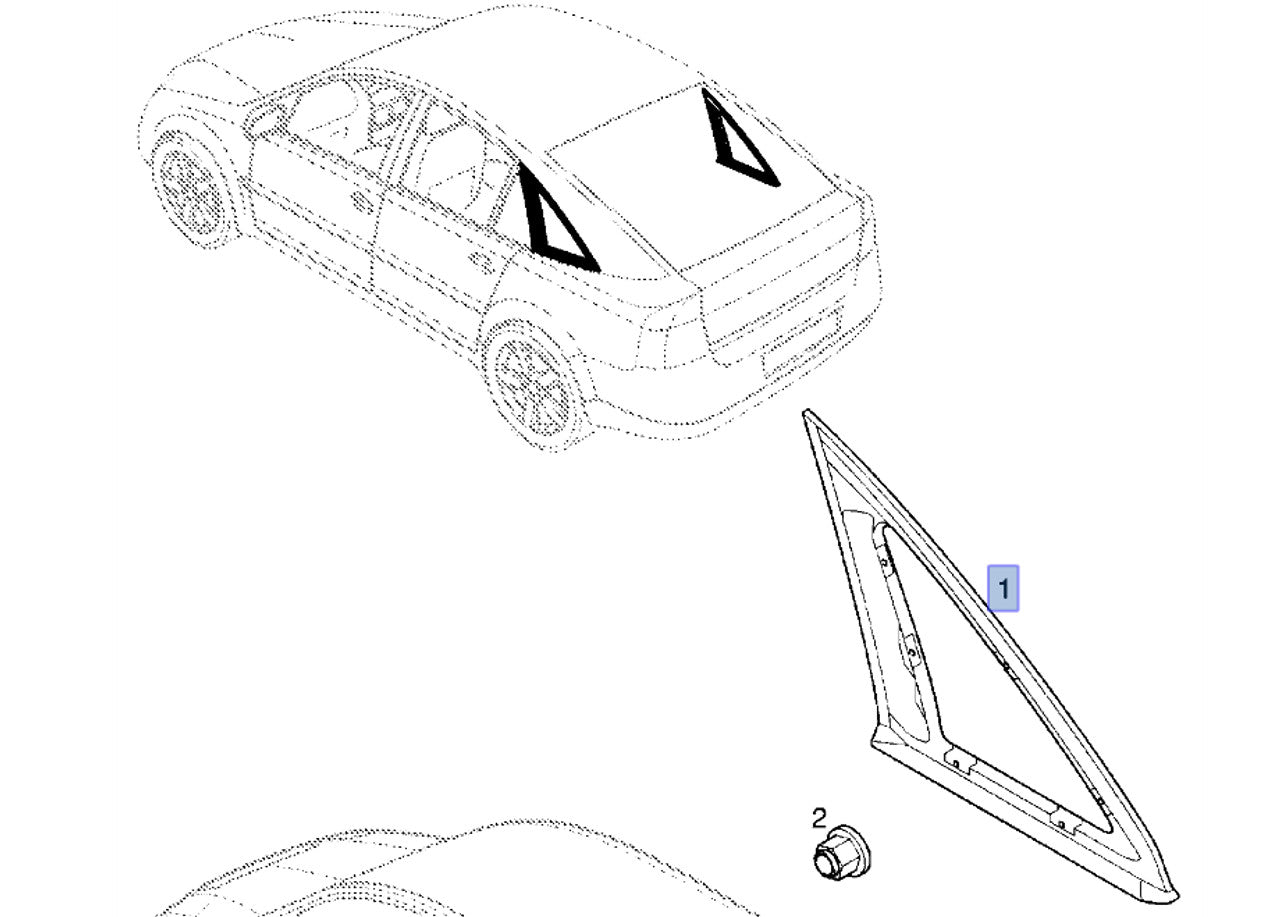 Window Rear Quarter Right fits Opel Vauxhall Vectra C Hatch F68 13137872 Genuine View Front