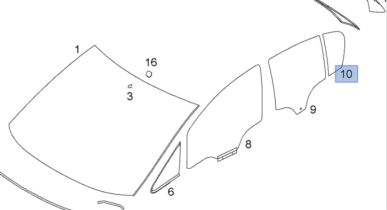 Window Rear Door Left Fixed fits Opel Vauxhall Corsa D Hatch L68 Genuine 13188520 View Front