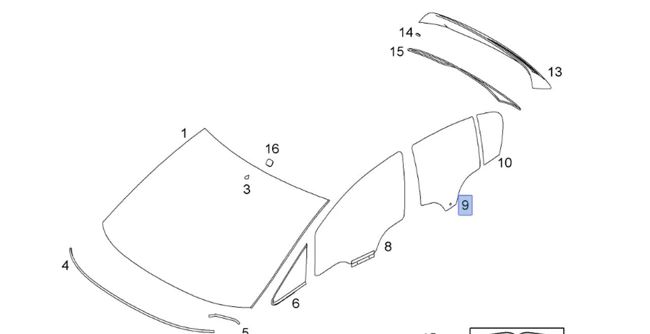 Window Rear Door Right fits Opel Vauxhall Corsa D E 13188527 Genuine View Front