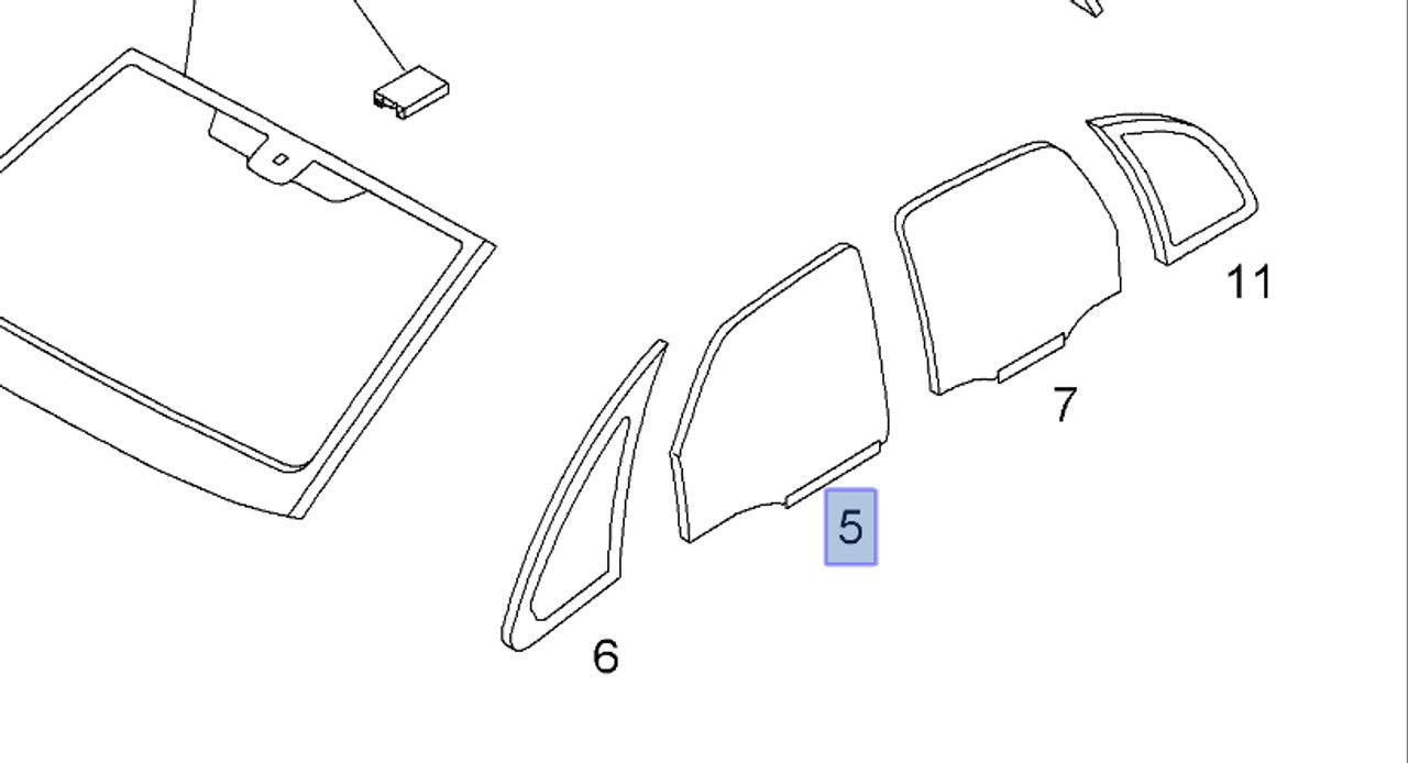 Window Front Door Right Green Tinted fits Opel Vauxhall Meriva A Genuine 13205916 View Front