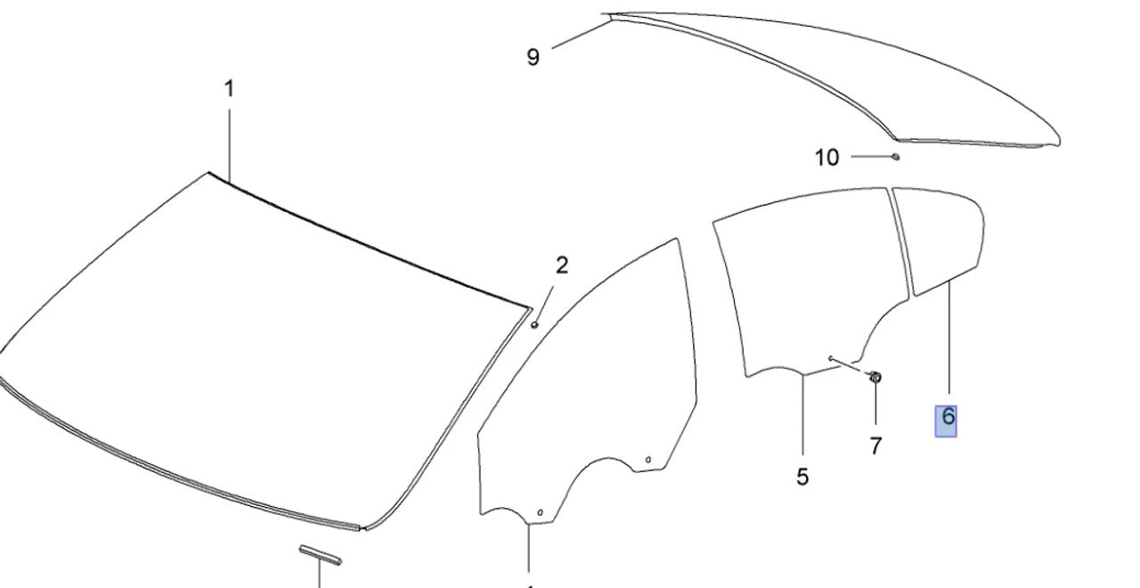 Window Rear Door Left Fixed fits Opel Vauxhall Insignia Genuine 13227832 View Front