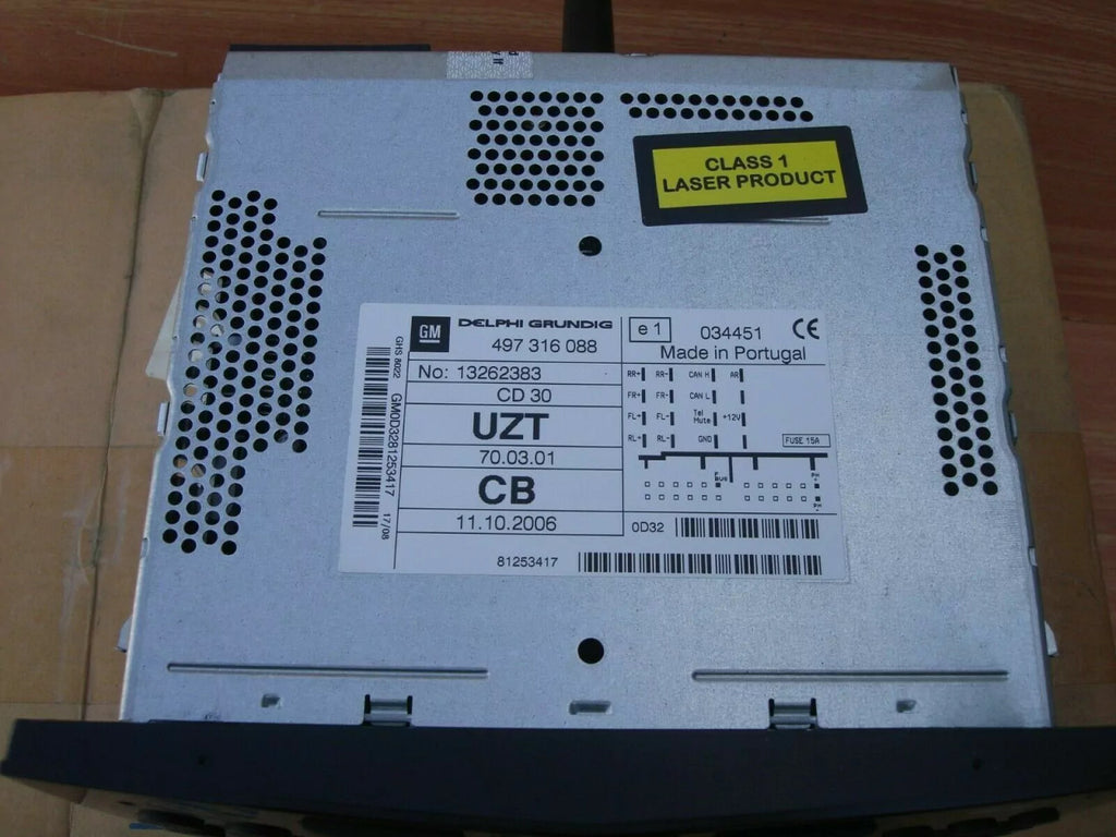 Radio & CD fits Opel Vauxhall Corsa D 13262383 Genuine View Left