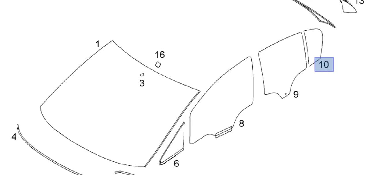 Window Rear Door Left Fixed Dark Tinted fits Opel Vauxhall Corsa D Genuine 13288411 View Front