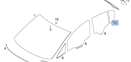 Window Rear Door Left Fixed Dark Tinted fits Opel Vauxhall Corsa D Genuine 13288411 View Front