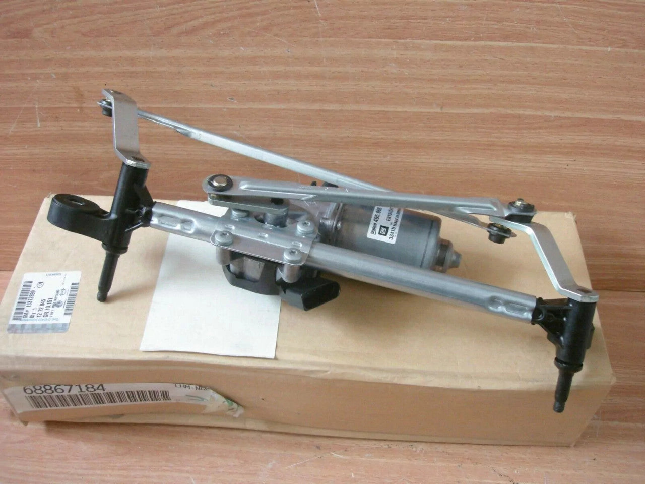 Wiper Linkage Front Motor RHD fits Opel Vauxhall Corsa D 13372899 Genuine View Rear