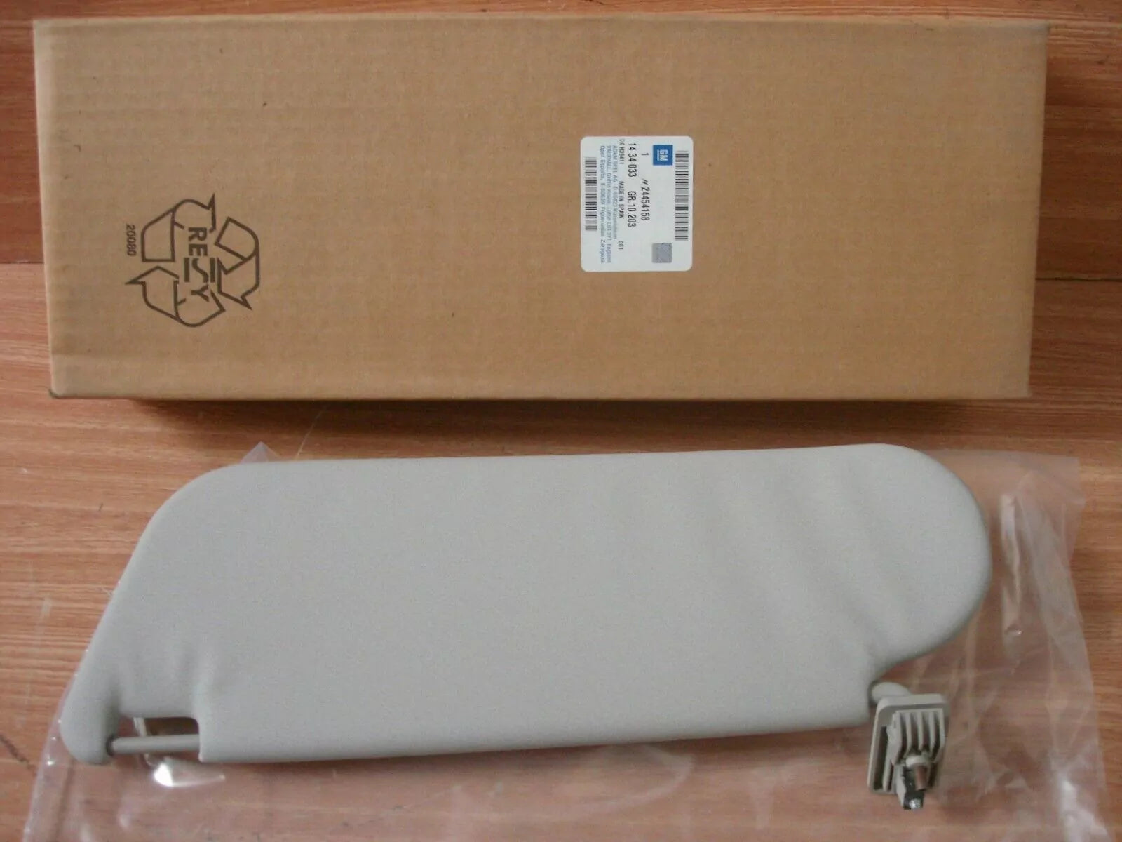 Sun Visor Right fits Opel Vauxhall Astra G Zafira A with ticket pocket Genuine 24454158 View Rear