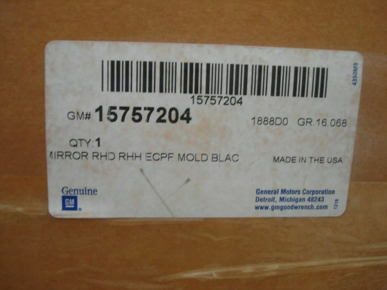 Wing Mirror Right fits Chevrolet Blazer GMC Jimmy 4.3 15043155 Genuine View Rear