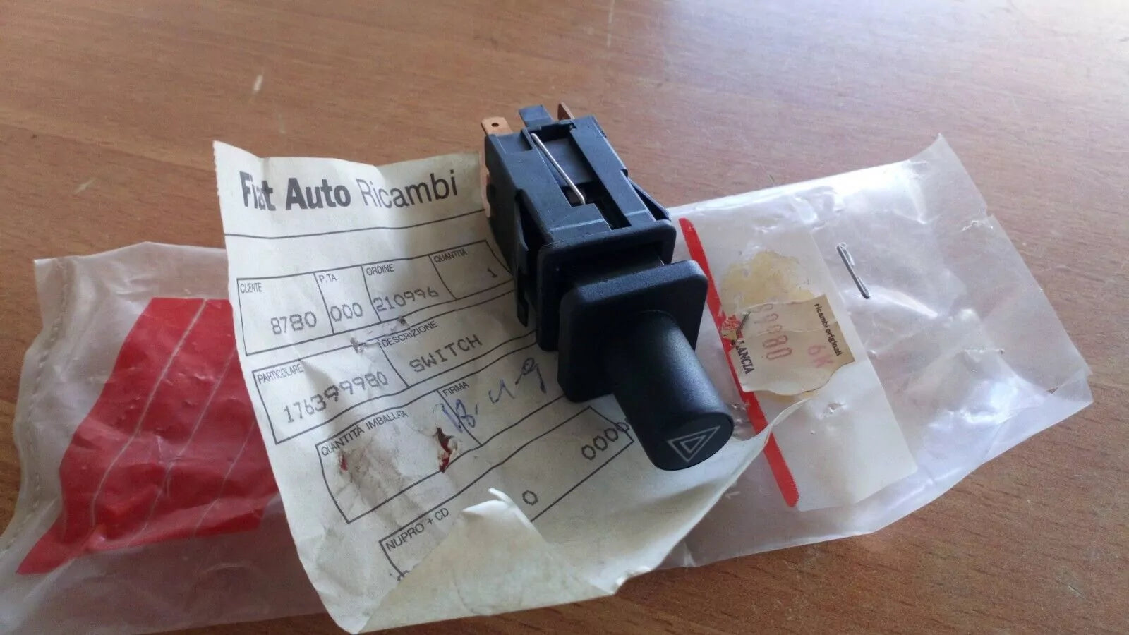 Switch Hazard Light fits Lancia Thema 176399980 Genuine View Front