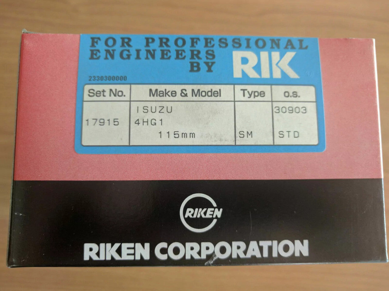 Piston Rings Set fits Isuzu ELF NPR 4HG1 Engine 115mm Bore STD 17915/STD View Front
