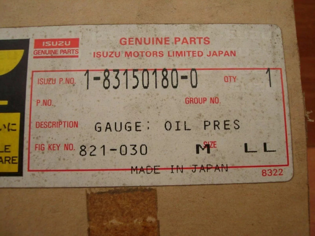 Oil Pressure Gauge fits Isuzu Truck Bus LV CTR CQR Hitachi Excavator Genuine 1831501800 View Lower