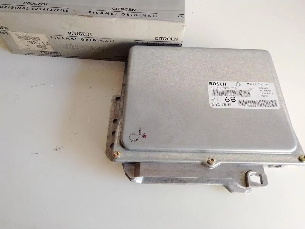 ECU fits Peugeot 106 Citroen Saxo TU1M 1929FG 9620398980 0261203736 Genuine View Front