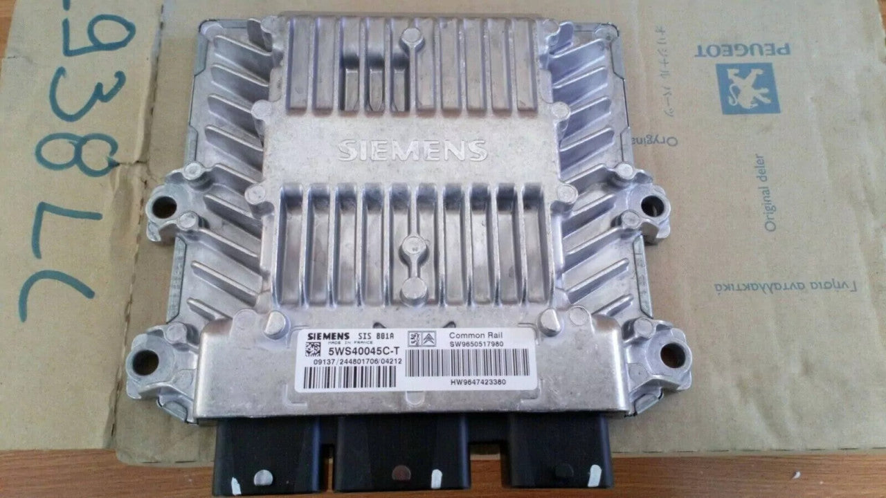 ECU Engine Control Unit fits Peugeot 307 2.0 HDi DW10TD 1938LC Genuine View Rear