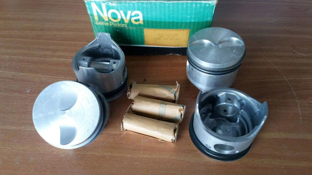 4x Pistons fits Fiat 127 Fiorino 147 Ritmo 60 Rustica 76mm Bore STD 1048cc 212.077.01 View Front
