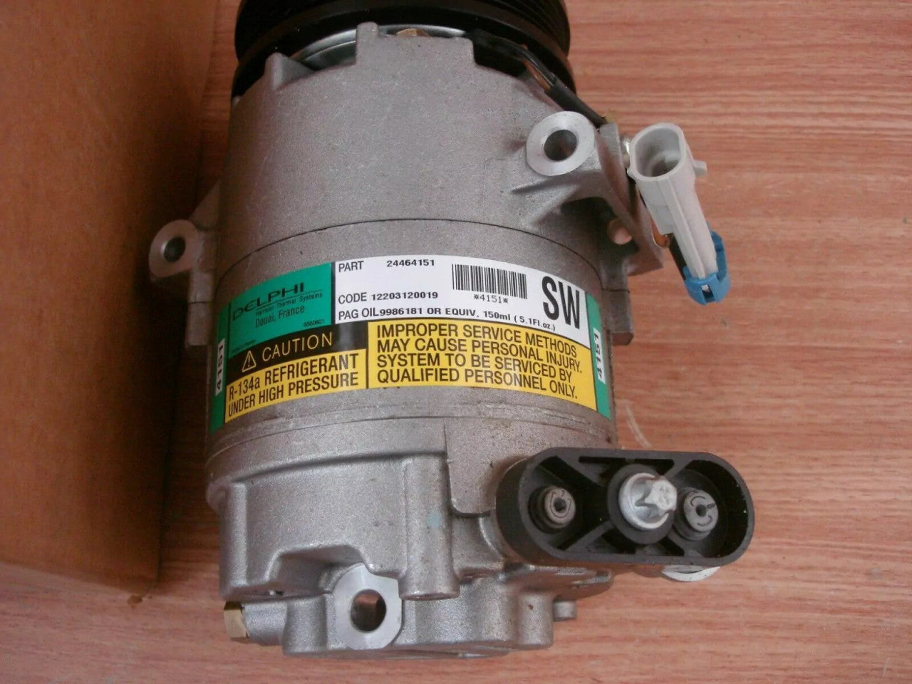 Air Condition Compressor fits Opel Vauxhall Zafira A F75 24464151 Genuine View Right