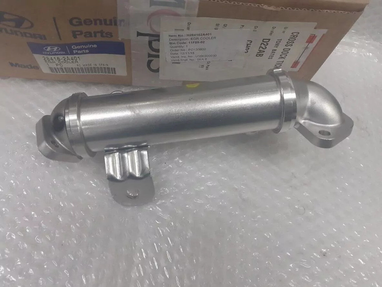 EGR Cooler fits Hyundai Getz i10 Kia Cerato Picanto 284162A401 Genuine View Rear