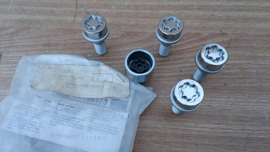 Lock Wheel Lugs Bolts Set fits Saab 9-3 9400 400102166 Genuine View Front