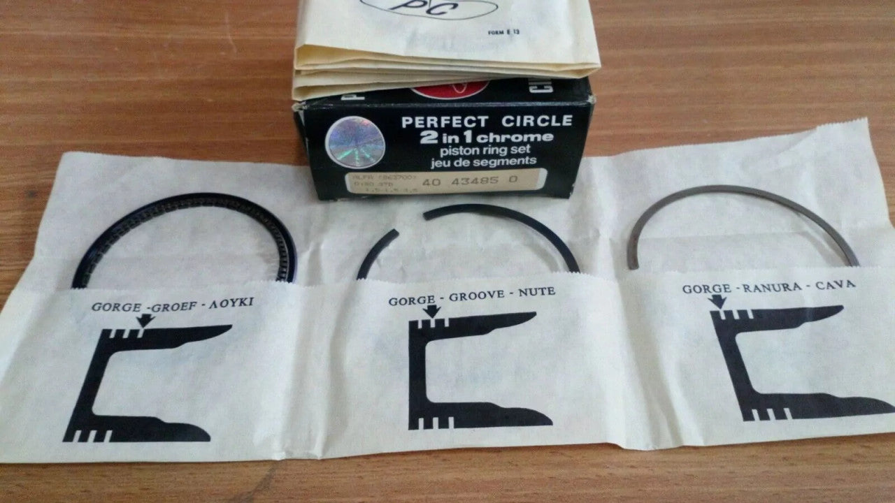 Piston Rings Set fits Alfa Romeo 75 90 1800cc 80mm Bore STD 40434850 View Front