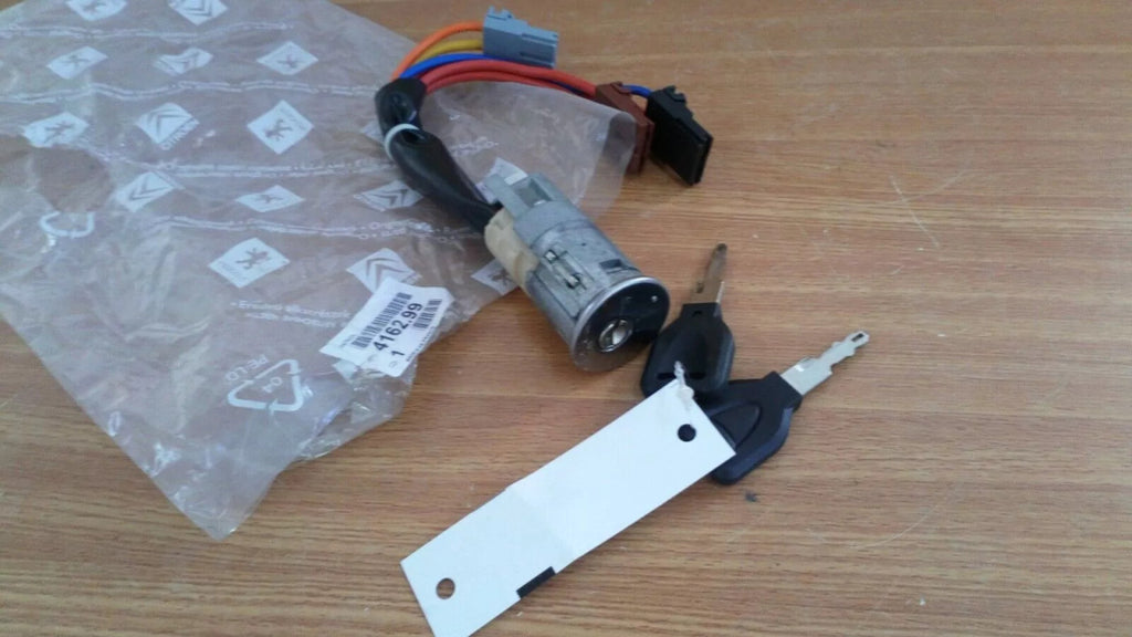 Steering Lock & Keys fits Peugeot 306 416299 Genuine View Front