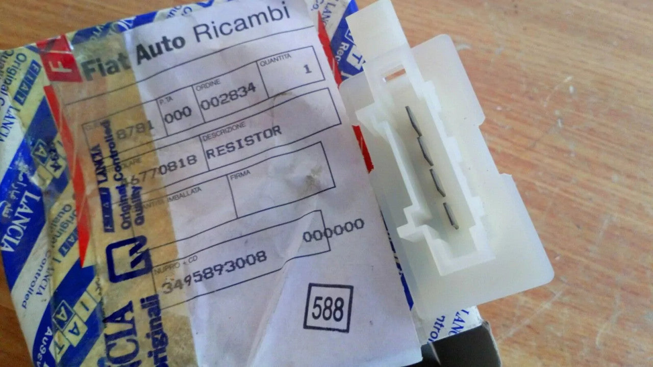 Blower Motor Resistor fits Fiat Punto 46770818 Genuine View Rear