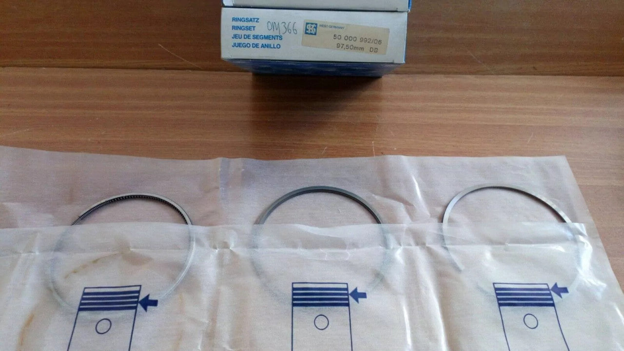 1 Cylinder Piston Rings fits Mercedes Unimog OM366 97.50mm Bore 2.5x2.5x4 50000992 View Front