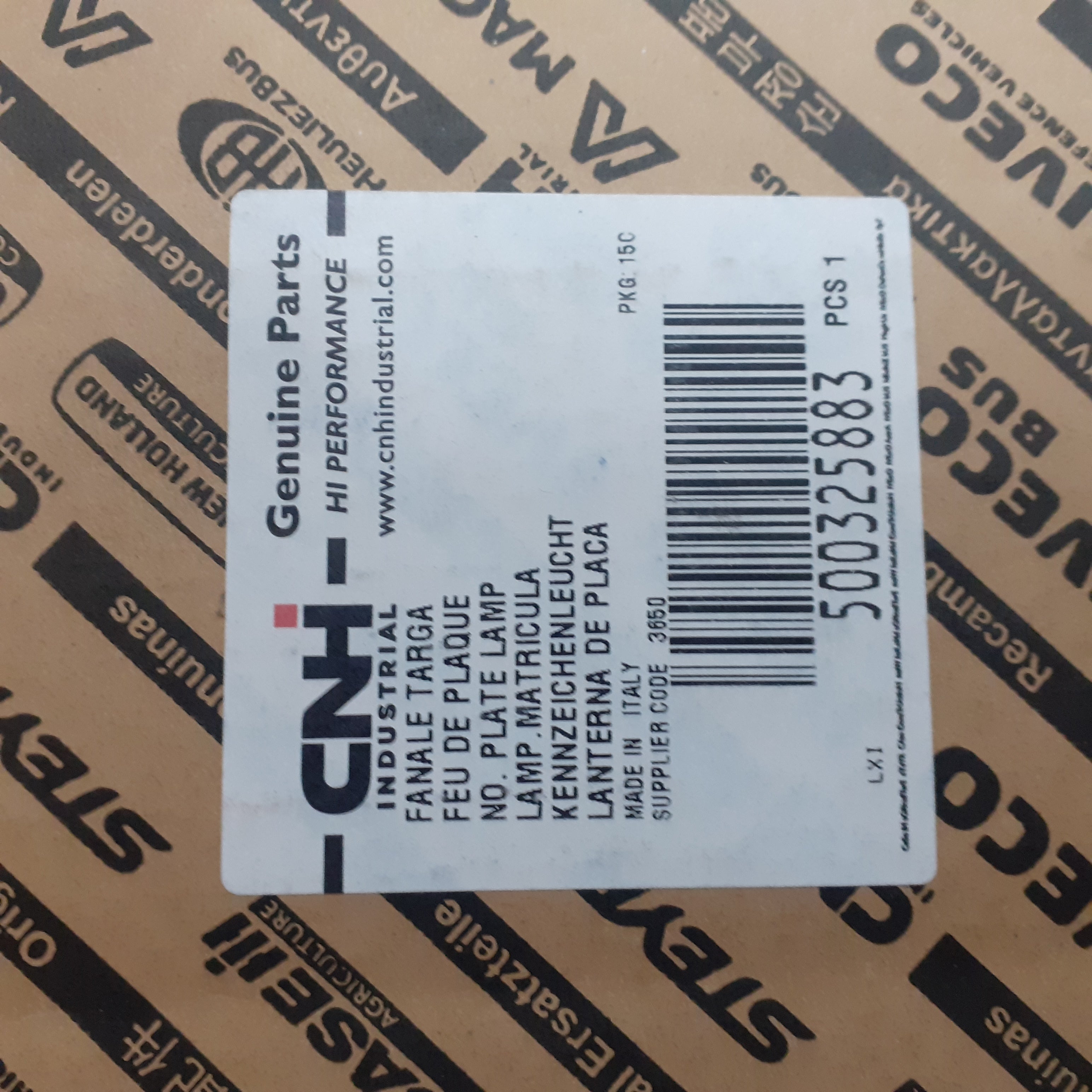 Number Plate Light fits Iveco Daily Van 500325883 Genuine View Box