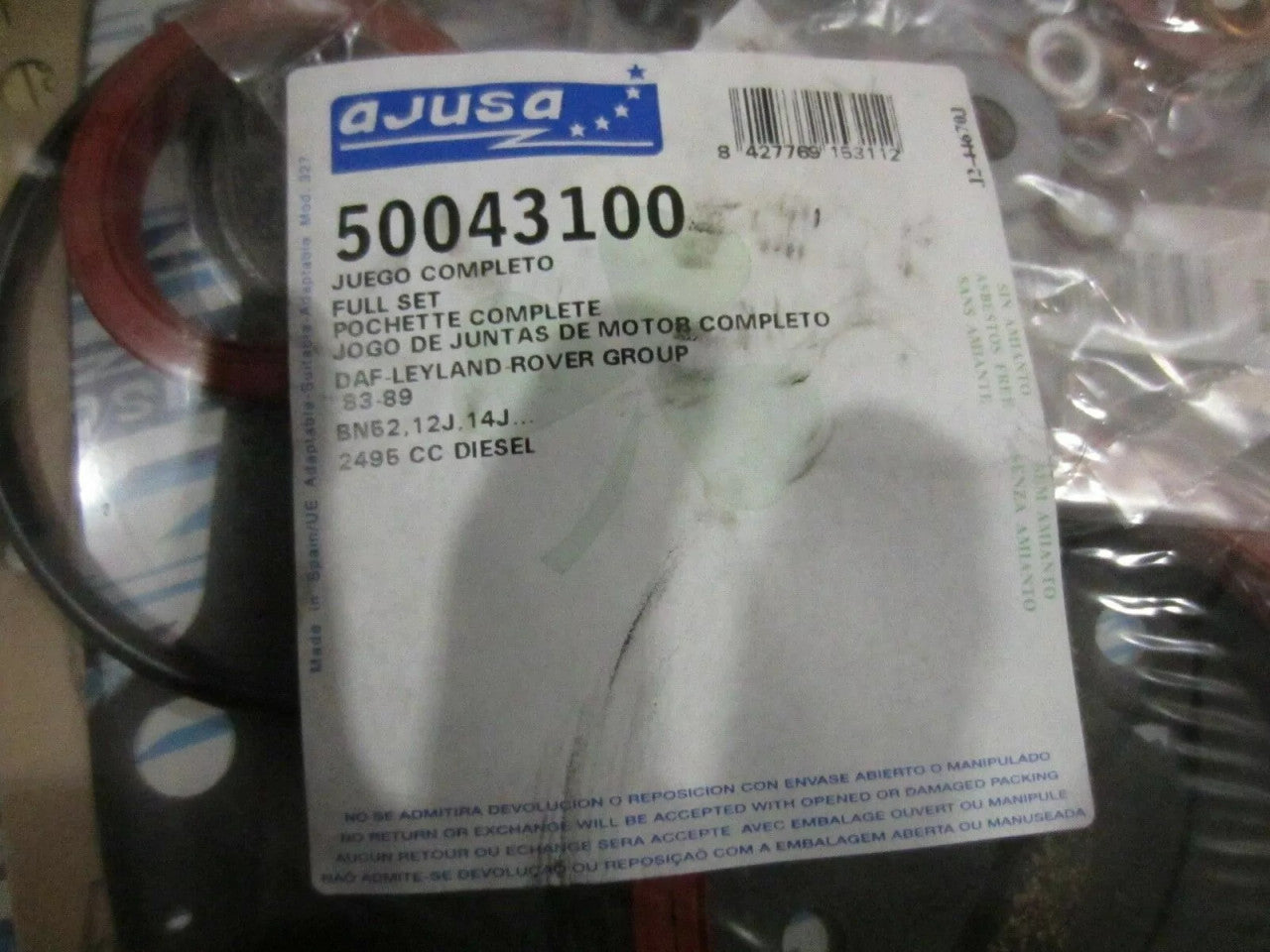 Full Set Gaskets kit fits DAF BN52 400 Series Box 428-435 2.5 D 2498cc 50043100 View Rear