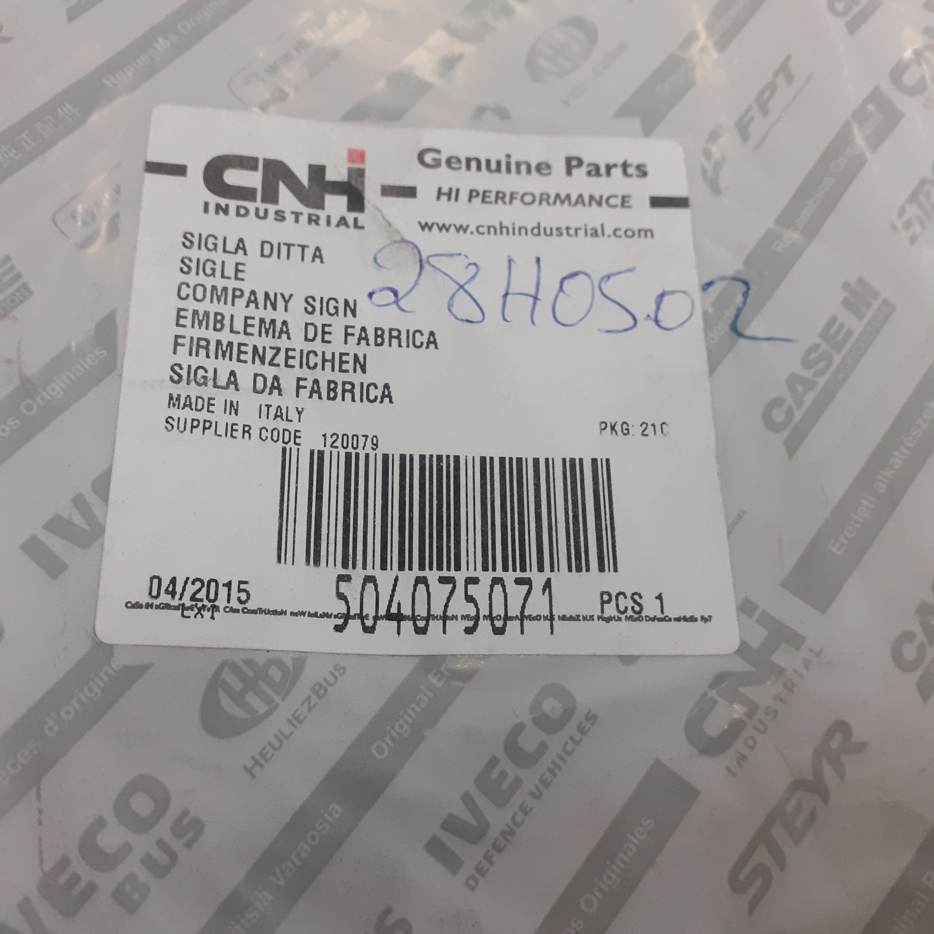 Grill Front Emblem IVECO fits Iveco Eurocargo 504075071 Genuine View Box