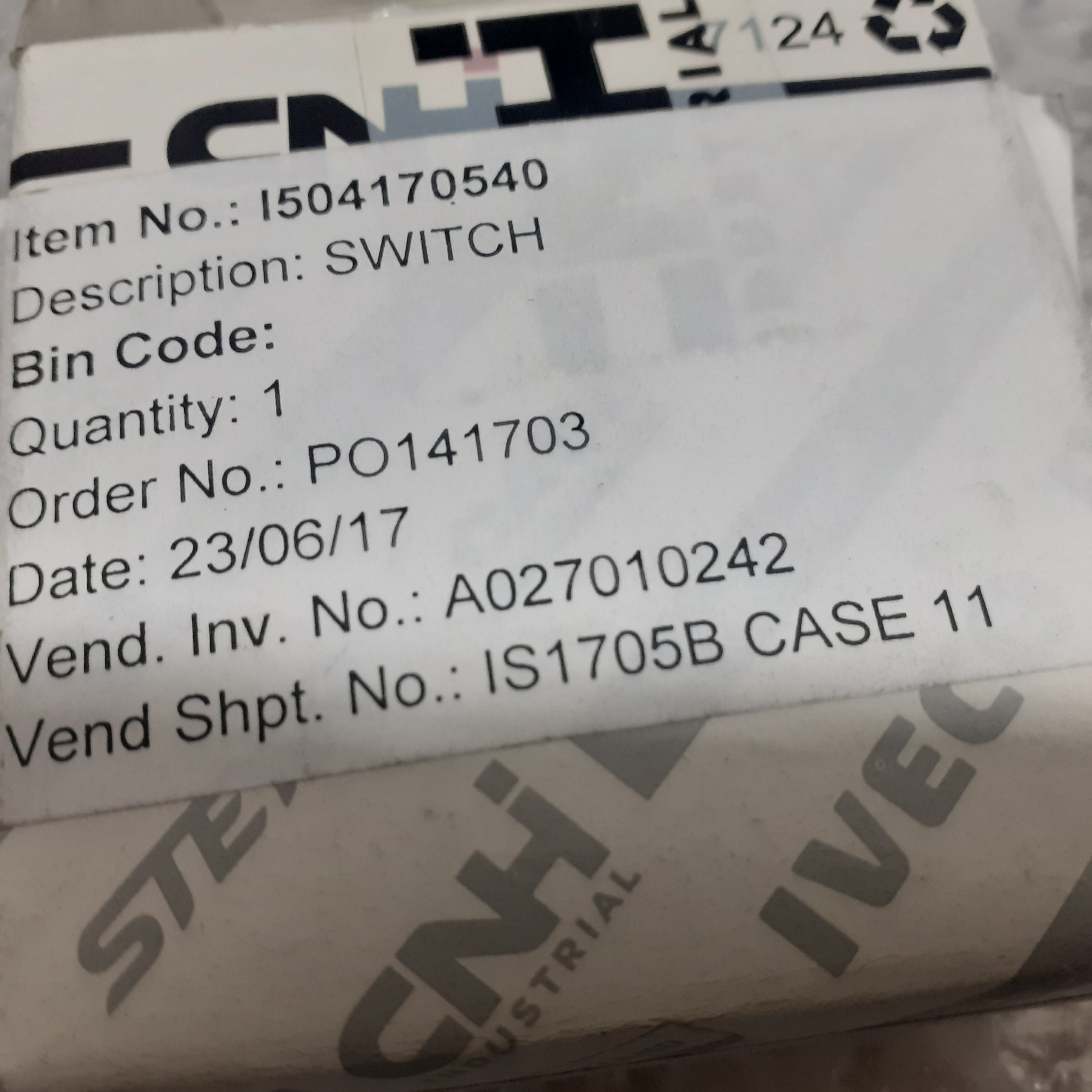 Switch fits Iveco Daily Irisbus 504170540 Genuine View Box