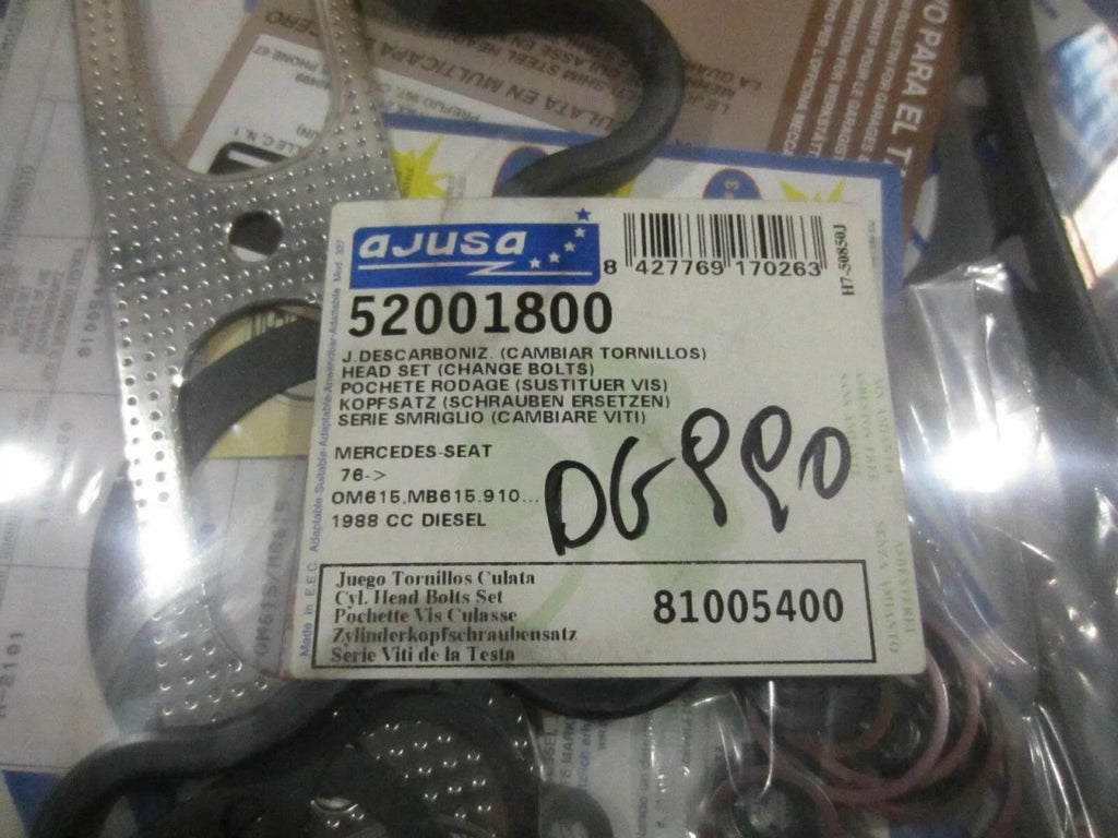 Head Gasket Set kit fits Mercedes Seat W123 OM 615.940 132 OM 615.912 52001800 View Rear
