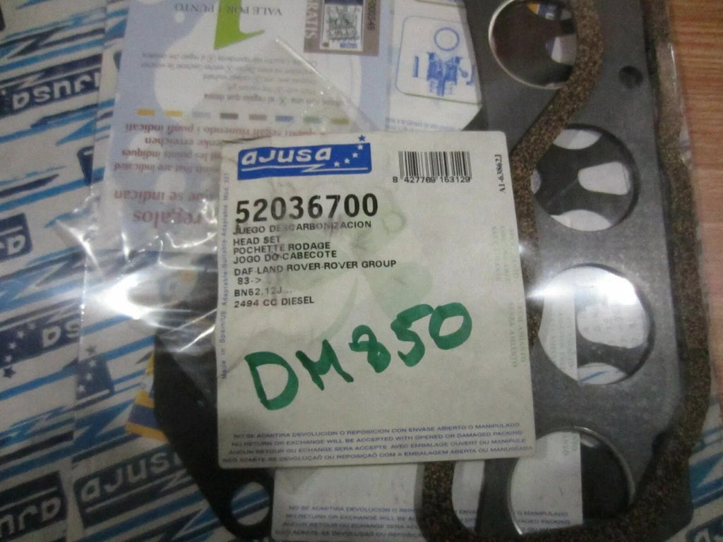 Head Set Gasket kit fits Daf BN52 400 Series Box 428 435 2.5 D 2498cc 52036700 View Rear