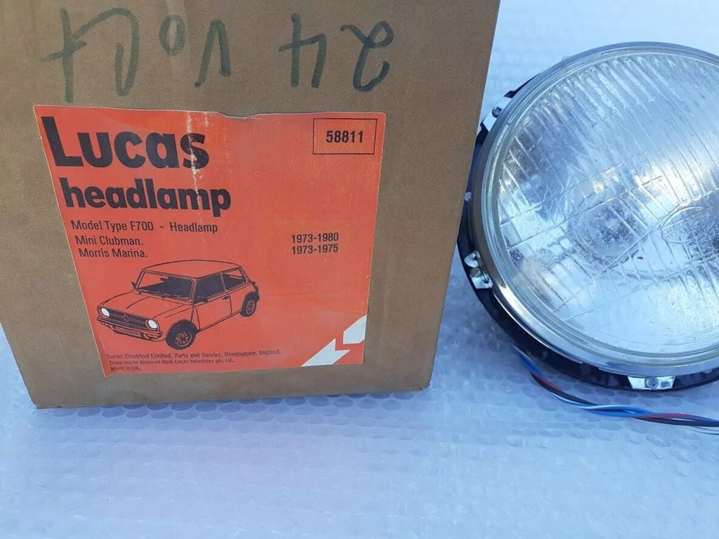 Headlight Lucas F700 fits Mini Clubman 1973-1980 Morris Marina 1973-1975 58811 View Rear