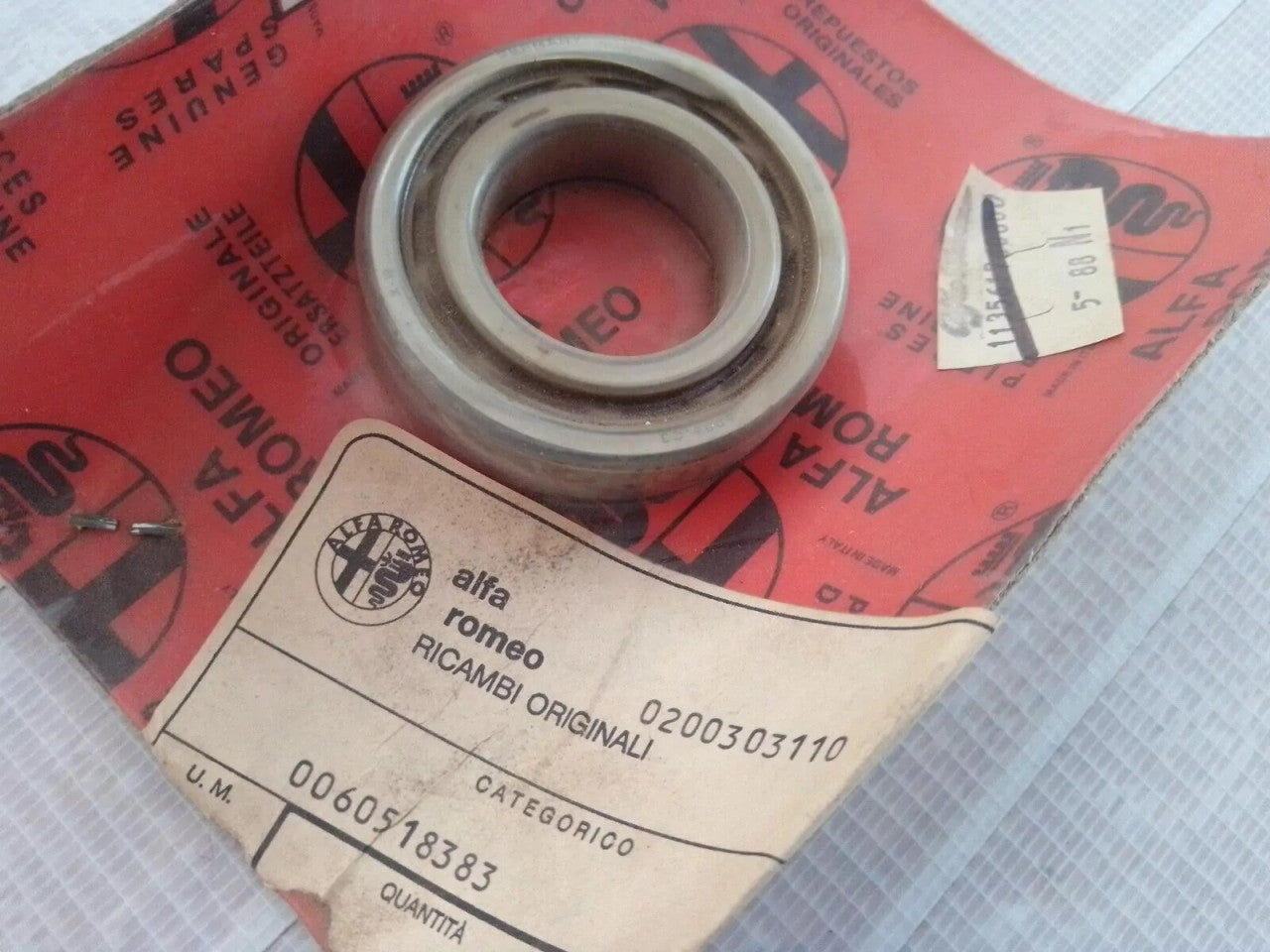 Differential Shaft Bearing fits Alfa Romeo RZ SZ 75 60518383 Genuine View Rear