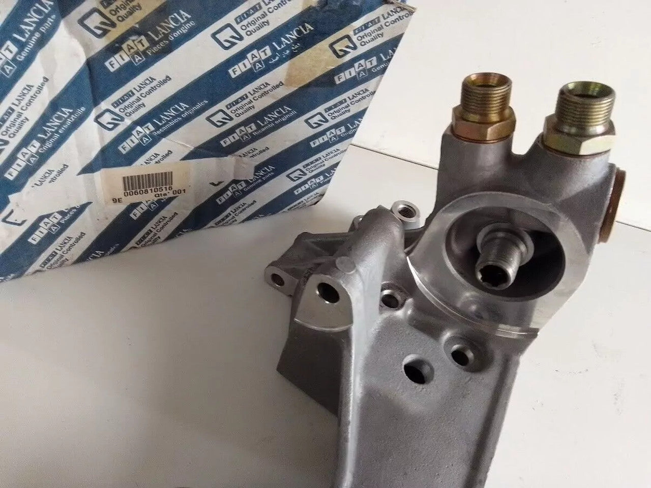 Oil Filter Base fits Alfa Romeo 155 Turbo 60810516 Genuine View Rear