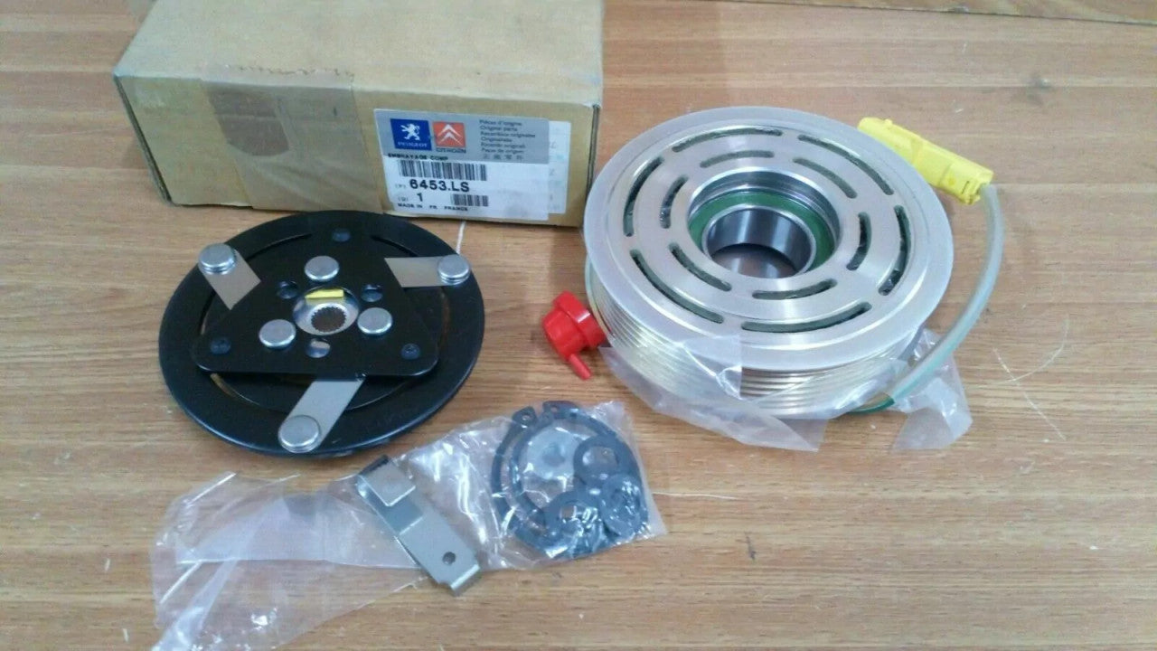 A/C Compressor Clutch fits Peugeot 307 406 607 807 Citroen C5 C8 6453LS Genuine View Front
