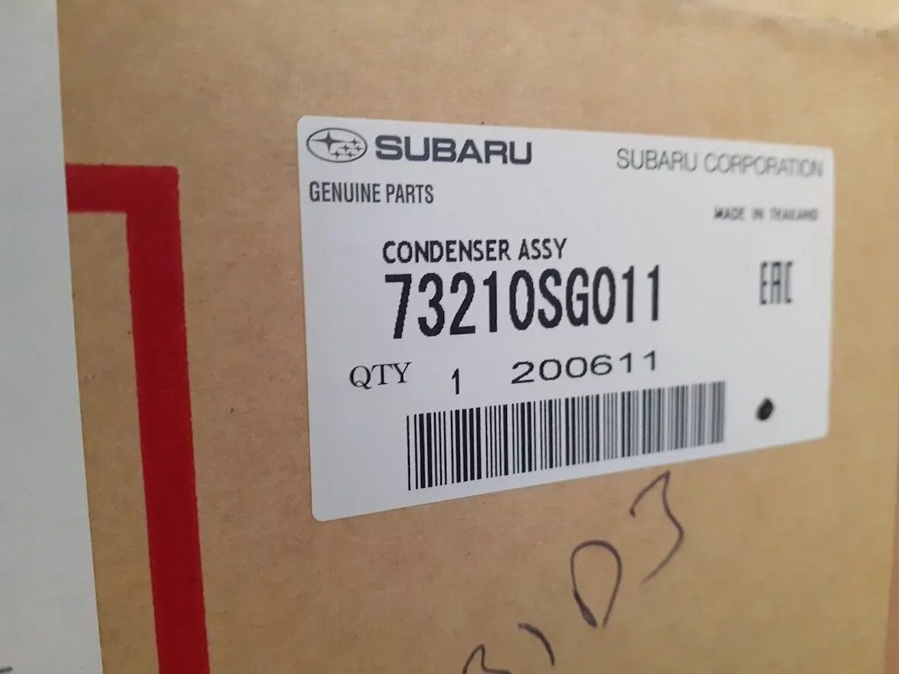 Condenser fits Subaru Forester 73210SG011 Genuine View Rear