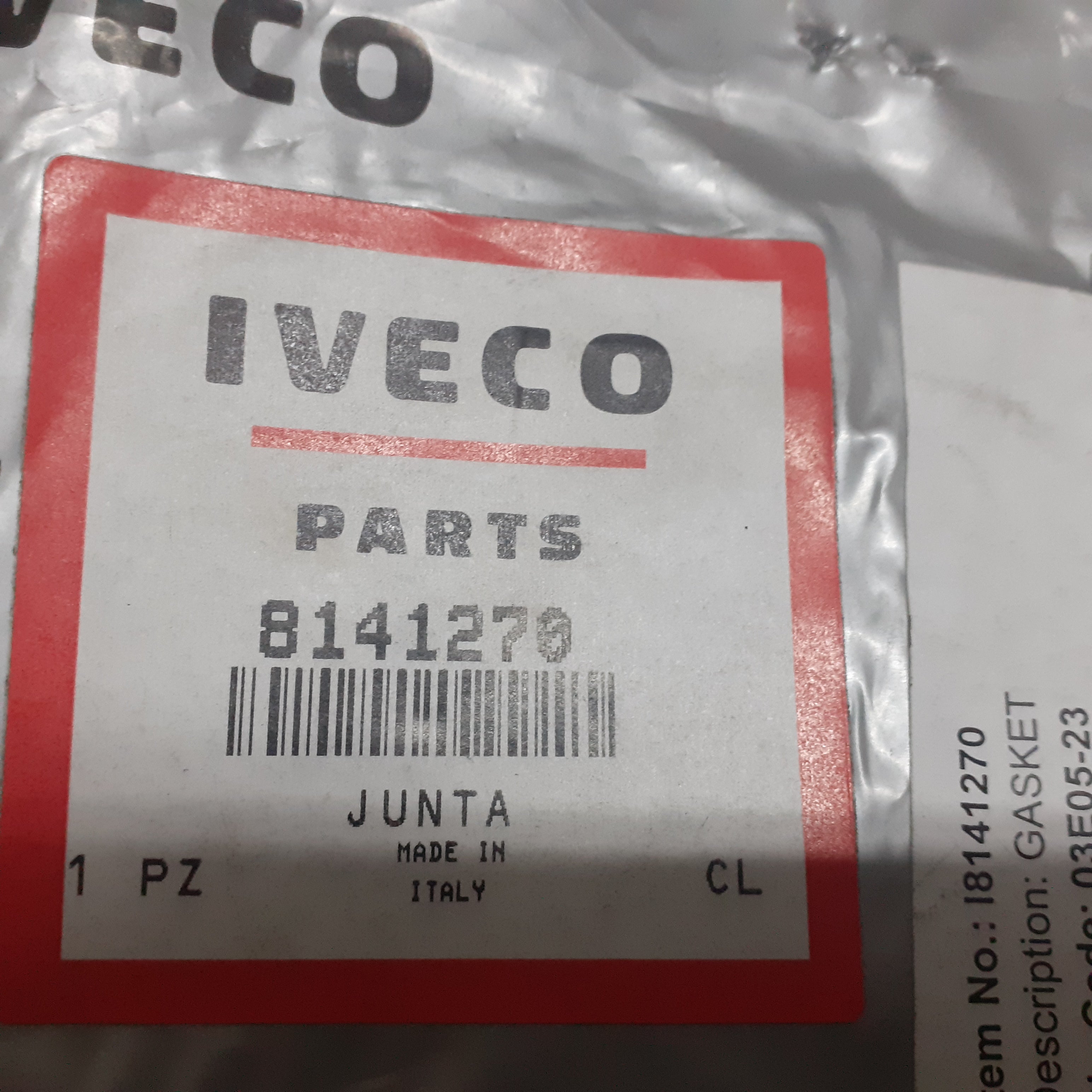 Heater Core Connecting Plate Gasket fits Iveco Eurotech 8141270 Genuine View Box