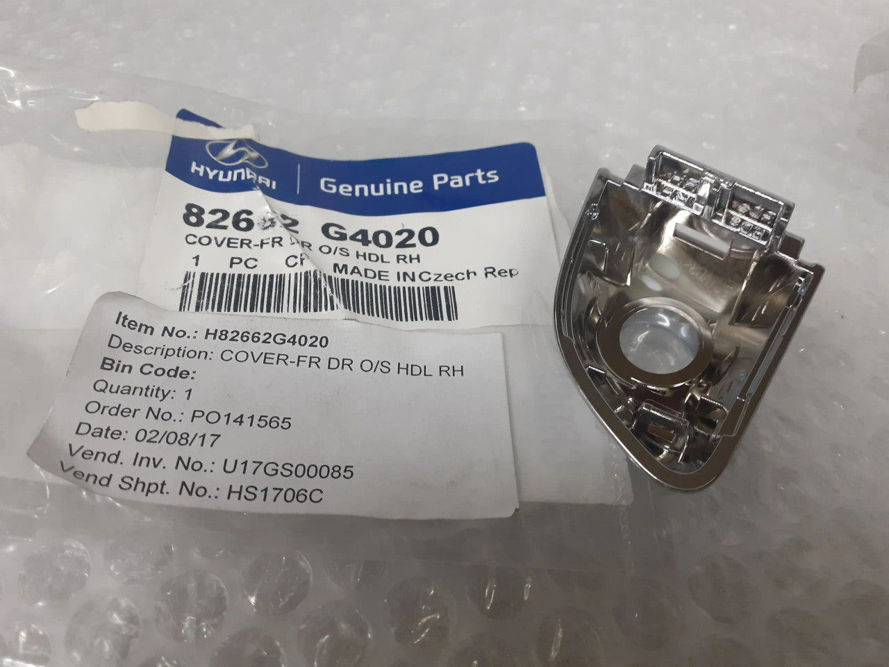 82662G4020 Exterior Door Handle Cover Front fits Hyundai Kia 82662-G4020 Genuine View Rear